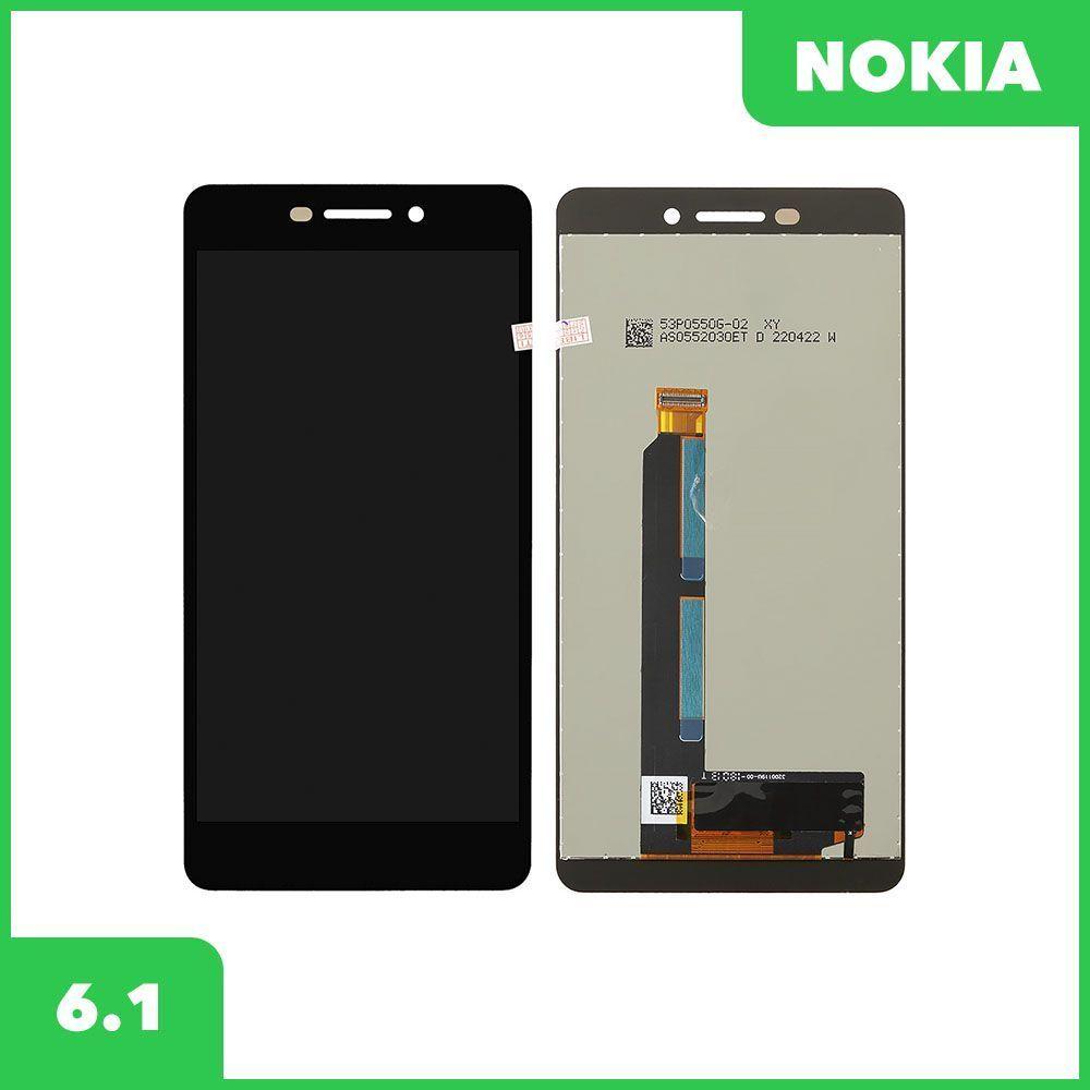 LCD Дисплей для Nokia 6.1 (TA-1043) с тачскрином, Premium Quality, черный (оригинал LCD)