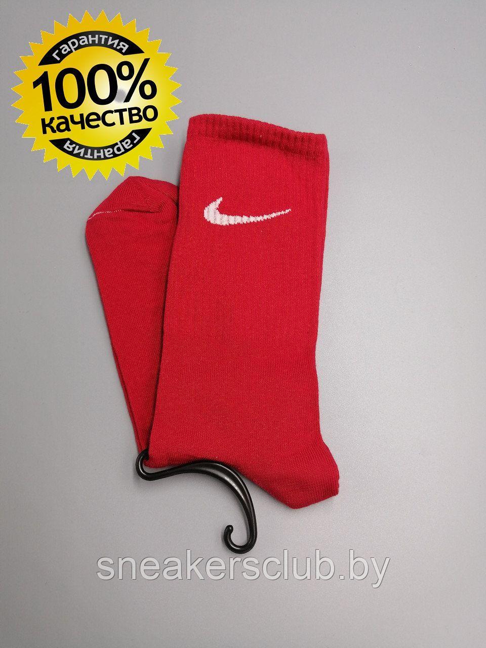 Красные носки Nike / размер 40-43 / удлиненные носки / носки с рисунком - фото 1 - id-p145187537