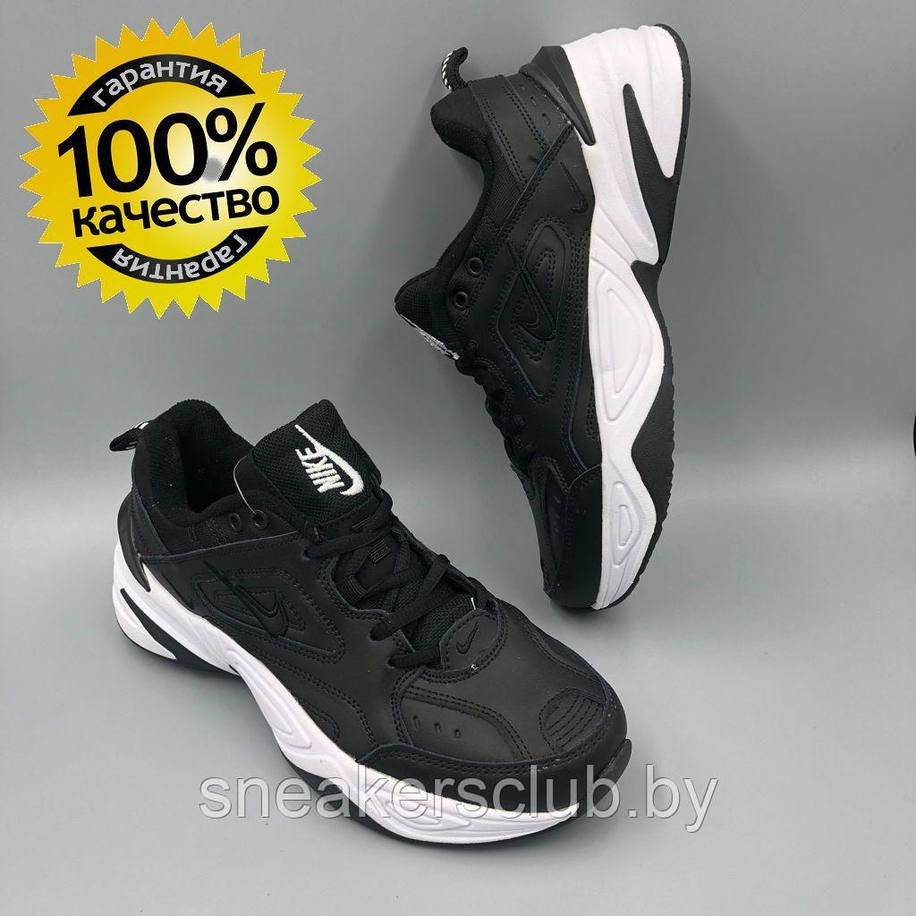Кроссовки женские черные Nike Tekno / натуральная кожа / подростковые - фото 1 - id-p162724660