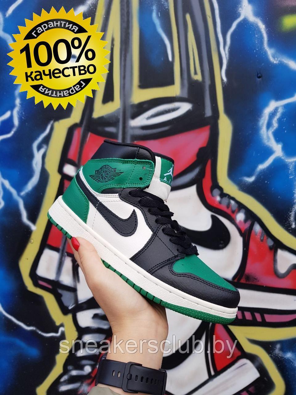 Кроссовки женские демисезонные Nike Jordan 1 зеленые 37 39 - фото 1 - id-p213359935