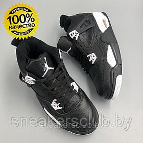 Кроссовки черные женские Nike Jordan 4 / демисезонные / повседневные