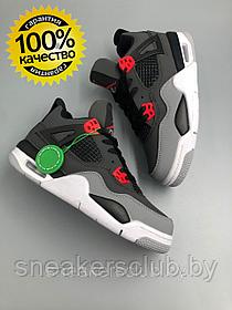 Кроссовки черные женские Nike Jordan 4 / демисезонные / повседневные / подростковые