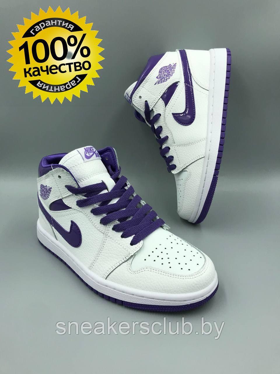 Кроссовки женские Nike Air Jordan 1 / подростковые / высокие кроссовки - фото 1 - id-p173350709