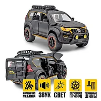 Металлическая машинка модель Тойота Ленд крузер Прадо , Toyota Land Cruiser Prado 1:24 черная, красная 24 см