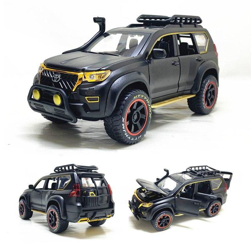 Металлическая машинка модель Тойота Ленд крузер Прадо , Toyota Land Cruiser Prado 1:24 черная, красная 24 см - фото 2 - id-p194098988