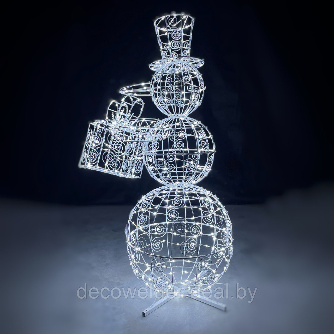 Световая уличная фигура Снеговик с подарком - фото 2 - id-p194102996