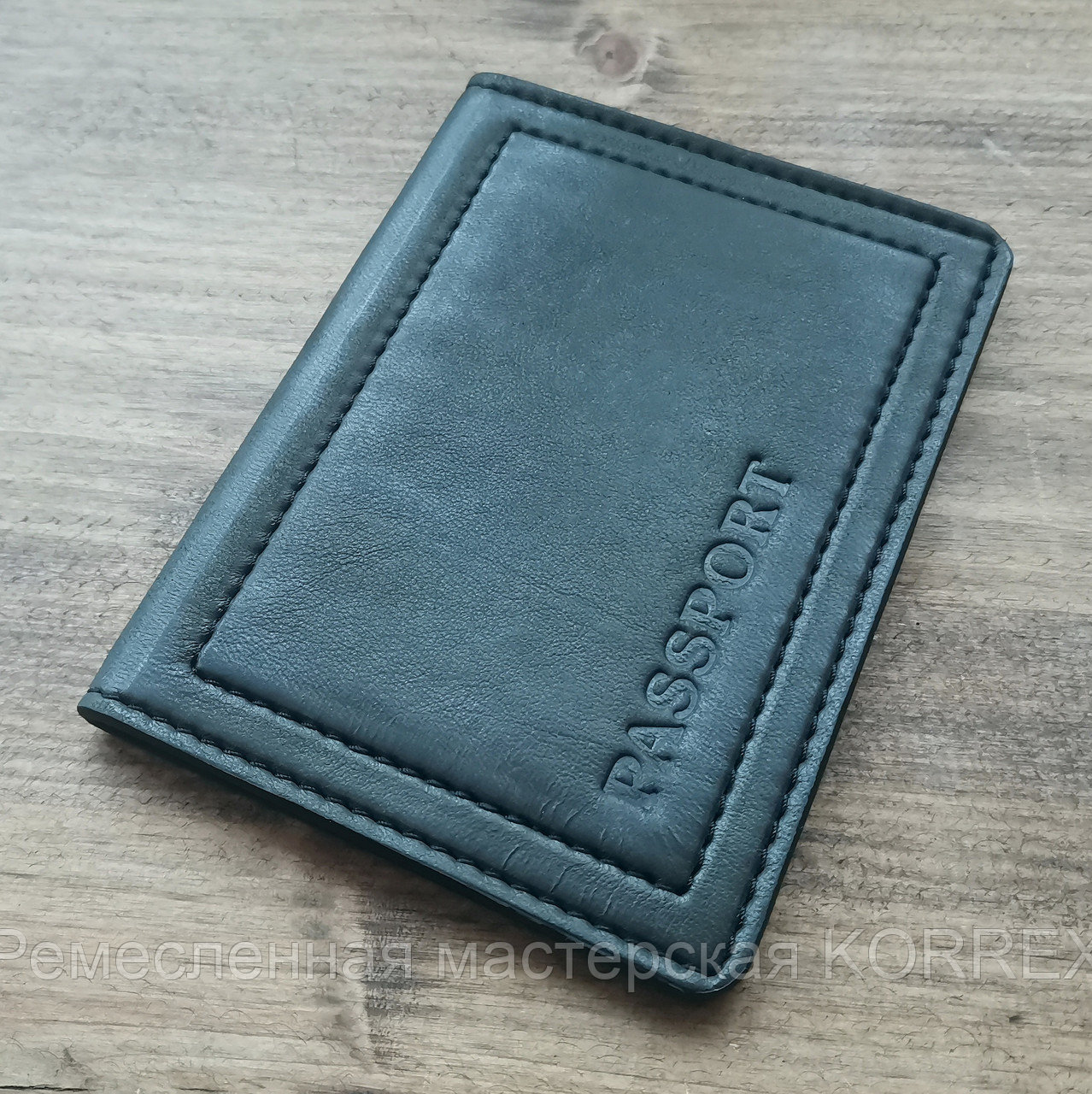 Обложка на паспорт тиснение PASSPORT верт (зелён.) Арт. 1-34
