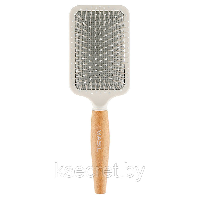 Деревянная массажная расчёска для волос Masil Wooden Paddle Brush - фото 1 - id-p194116450