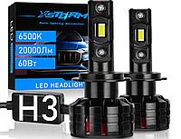 Лампа светодиодная H3 / LED H3 (к-т 2шт) 6500K 20000 LM 60 ватт Canbus Без ошибок