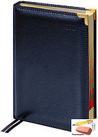 Ежедневник датированный Delucci A5 на 2023 год, кожзам, 184 листа, гладкая кожа, черный, золотой срез