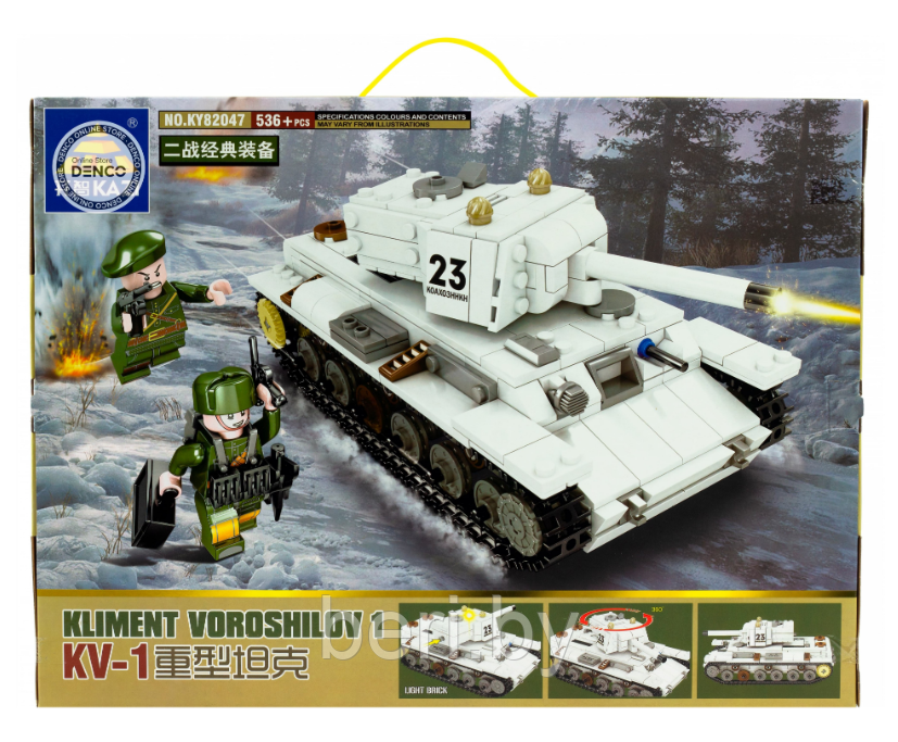 KY82047 Конструктор KAZI "Танк КВ-1", 536 деталей, со светом - фото 6 - id-p194125290