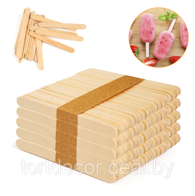 Палочки деревяные для мороженого 11 см 50 шт - фото 1 - id-p157793709