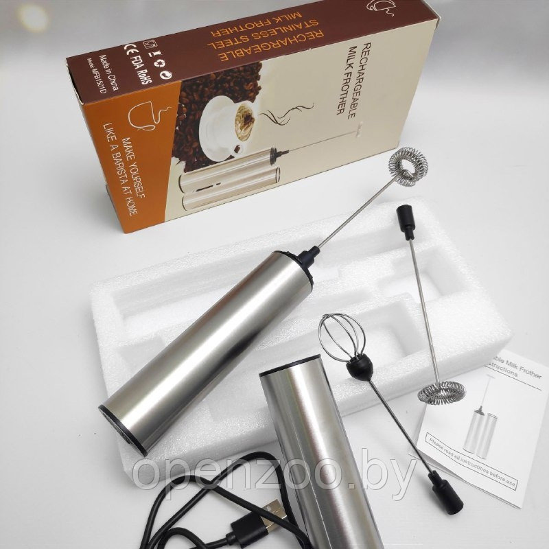 Портативный USB миксер-капучинатор MFB1501D(приготовление молочной пенки, горячего шоколада, омлета, 3 - фото 10 - id-p194129628