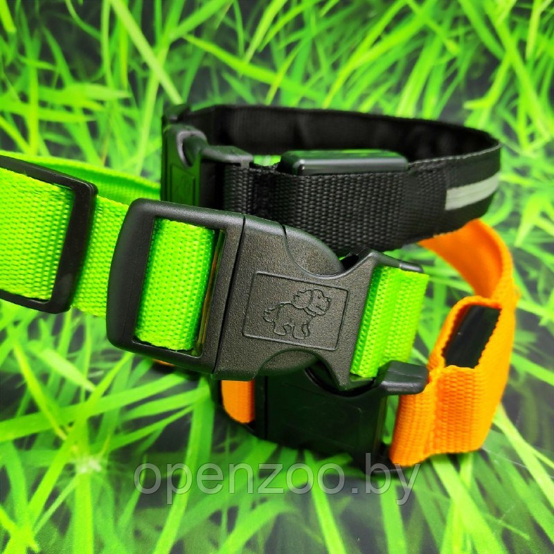 Светящийся ошейник для собак (3 режима) Glowing Dog Collar Зеленый S (MAX 40 sm) - фото 6 - id-p191704056