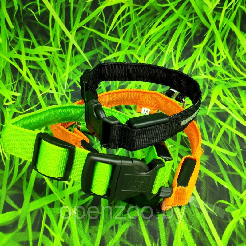 Светящийся ошейник для собак (3 режима) Glowing Dog Collar Черный S (MAX 40 sm) - фото 5 - id-p102069868