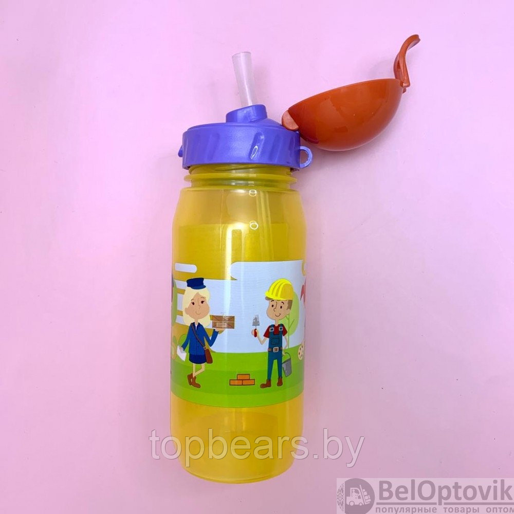 Детская бутылка для воды KIDS BOTTLE с трубочкой, 400 мл - фото 3 - id-p194130015