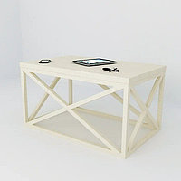 Журнальный стол Neo loft СТ-1 белый подпорки белые