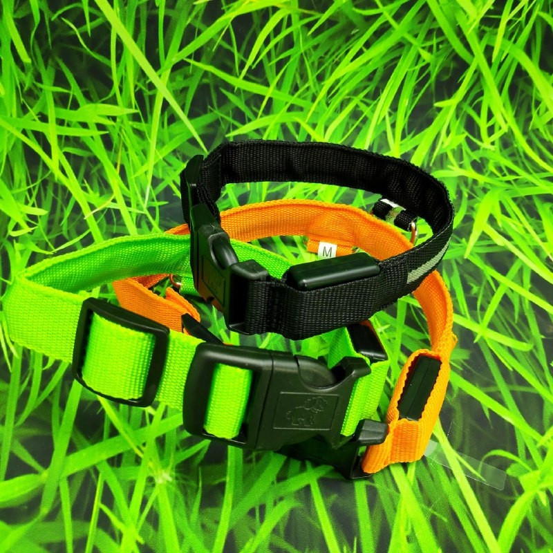 Светящийся ошейник для собак (3 режима) Glowing Dog Collar Оранжевый М (MAX 45 sm) - фото 4 - id-p132030108