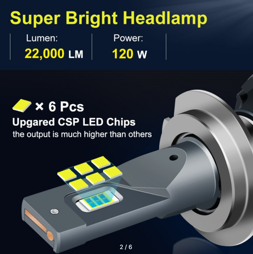Лампа светодиодная H1 / LED H1 (к-т 2шт) 6500K 15000 LM 60 ватт Canbus Без ошибок - фото 3 - id-p194134642