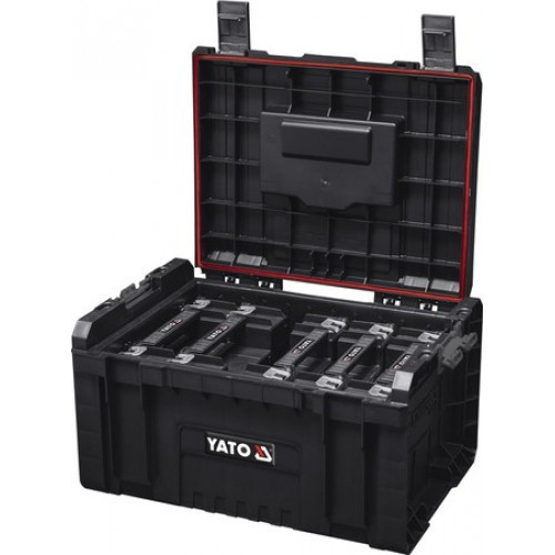 Ящик пластиковый для мобильной системы с 5 органайзерами 240х450х320мм S12 "Yato" YT-09163 - фото 1 - id-p194135955