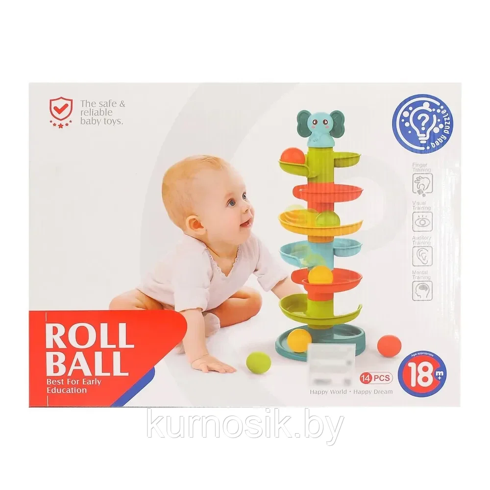 Пирамидка с шариками Слоник Roll Ball, HE0293