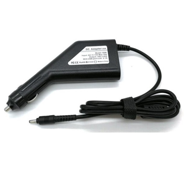 Автомобильное зарядное устройство для ноутбука Samsung / Asus / Acer 19V 3.42A 65W (3.0x1.1) - фото 1 - id-p194137184