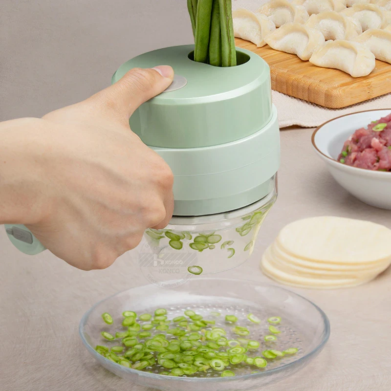 Многофункциональный ручной чоппер для измельчения овощей и зелени FOOD CHOPPER 4 в 1 (блендер,овощерезка, слай - фото 2 - id-p194137459