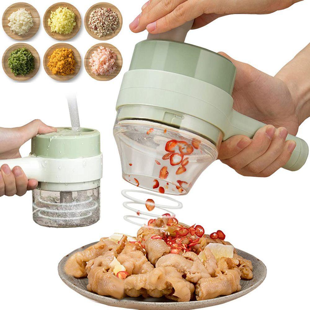 Многофункциональный ручной чоппер для измельчения овощей и зелени FOOD CHOPPER 4 в 1 (блендер,овощерезка, слай - фото 1 - id-p194137459