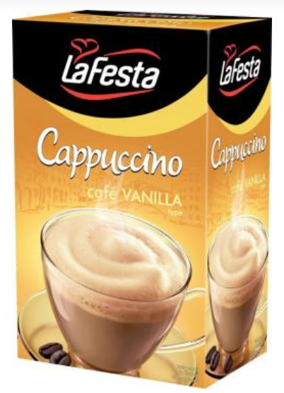 Кофе растворимый La Festa Cappuccino Vanilla 10п. 125 гр. картон - фото 1 - id-p194137843