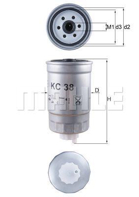 KC38 KNECHT фильтр топливный!\ Ford Escort/Fiesta/Orion 1.6D <90, Fiat Ducato 2.8TDi 97> - фото 1 - id-p194146922