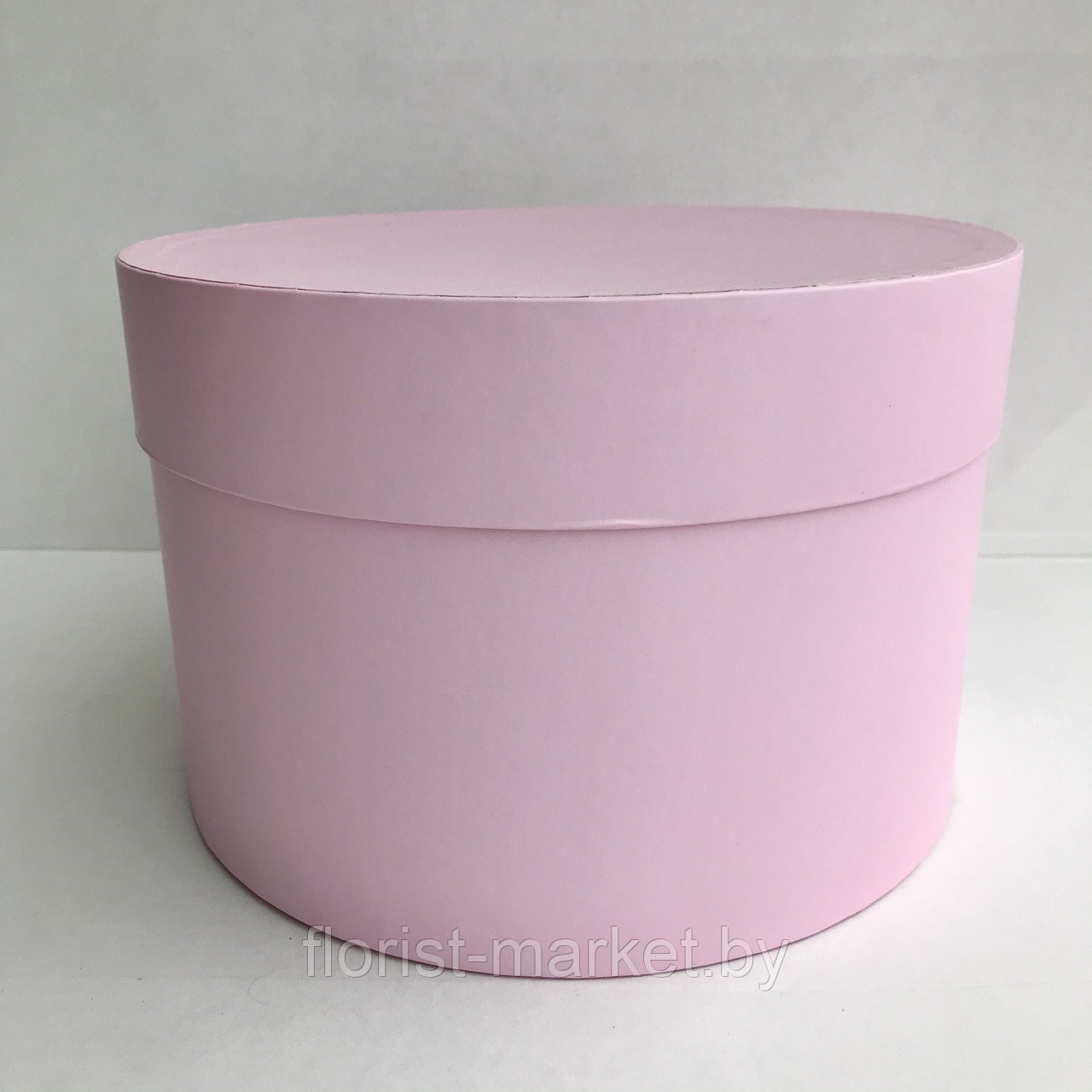 Коробка короткая с крышкой D22,5/H15 см, нежно-розовый