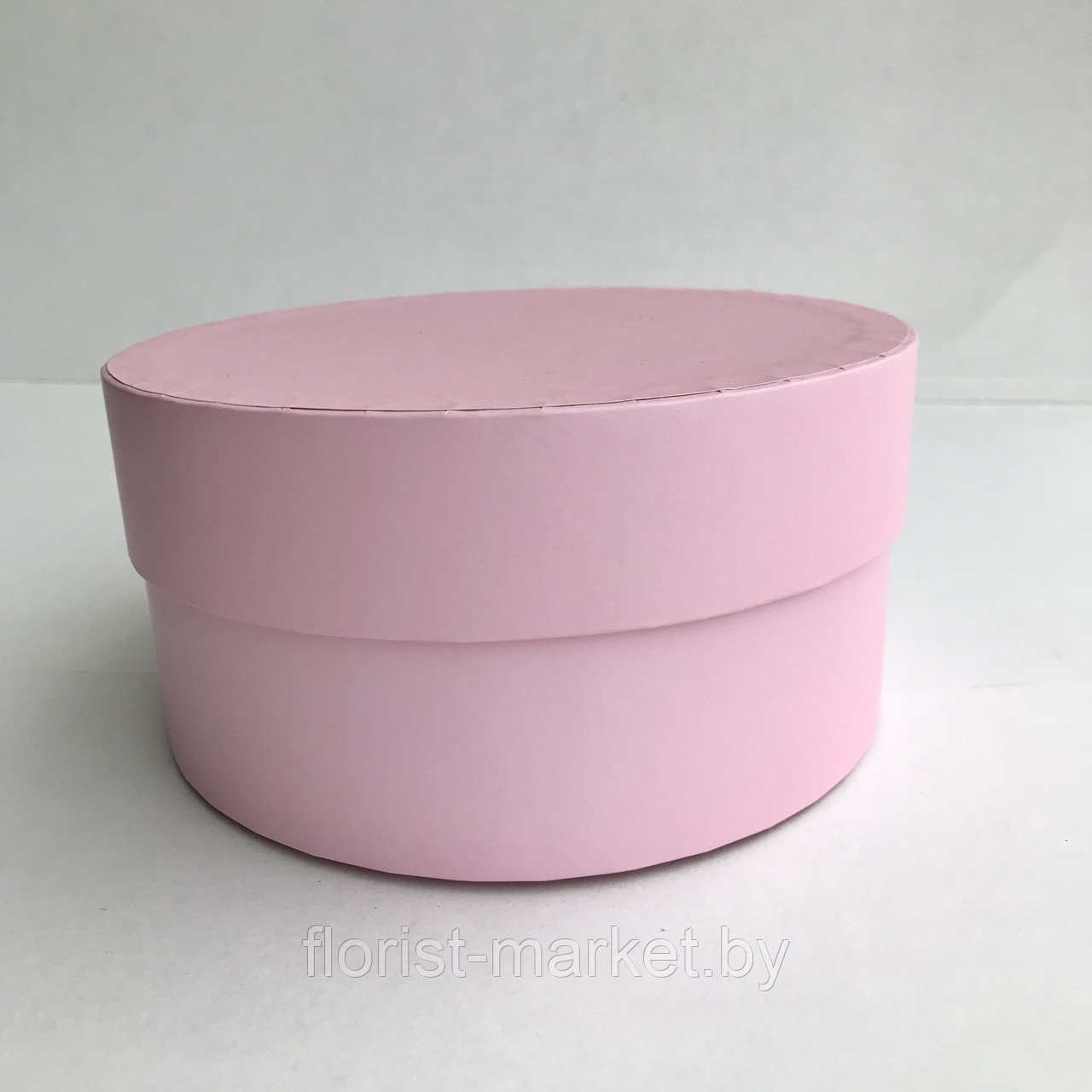 Коробка короткая с крышкой D16/H8 см, нежно-розовый