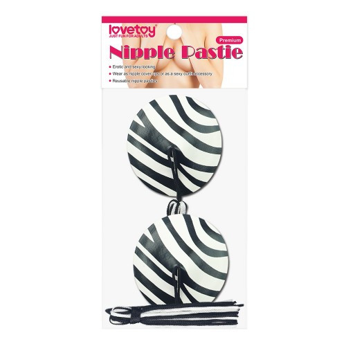 Пэстисы для груди Lovetoy Reusable Zebra Round Tassel Nipple Pasties