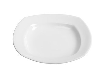 Тарелка глубокая керамическая, 221 мм, квадратная, серия Измир, белая, PERFECTO LINEA (Супер цена!)