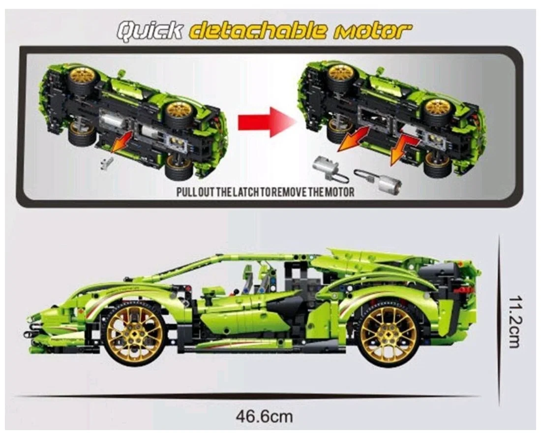 Конструктор/ Technic/ Гоночная машина Ламборджини Lamborghini Sian/ 2096 деталей/ 11020 - фото 5 - id-p194148861