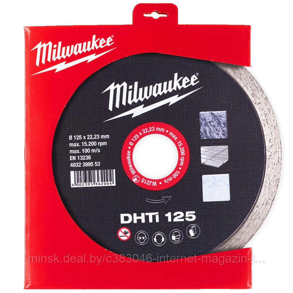 Алмазный круг по керамике DHTi 125x22,23 мм Milwaukee (4932399553)