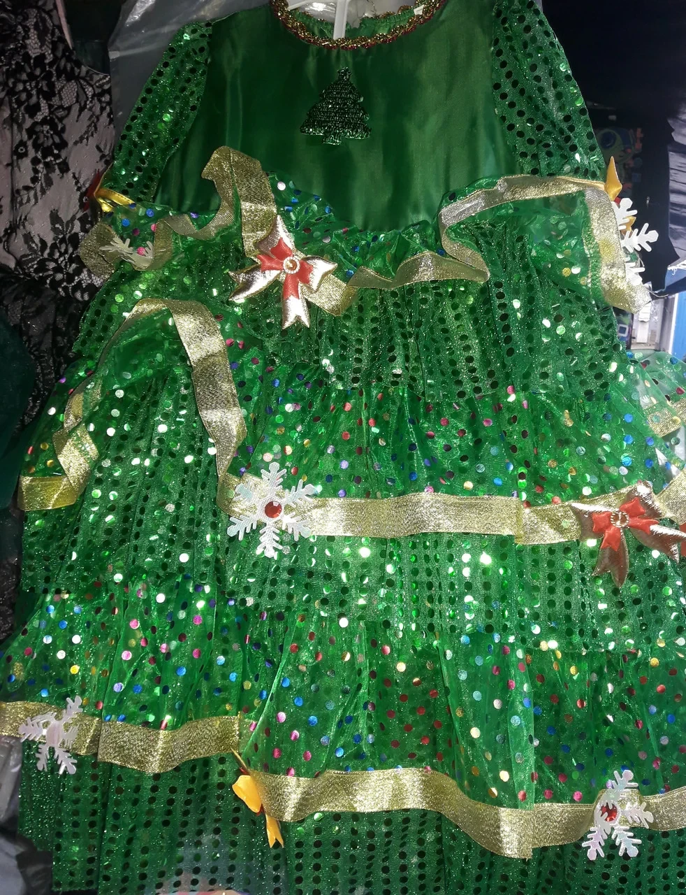Детский карнавальный костюм Елочка, новогодний маскарадный костюм елка на утренник для девочке - фото 3 - id-p194151539