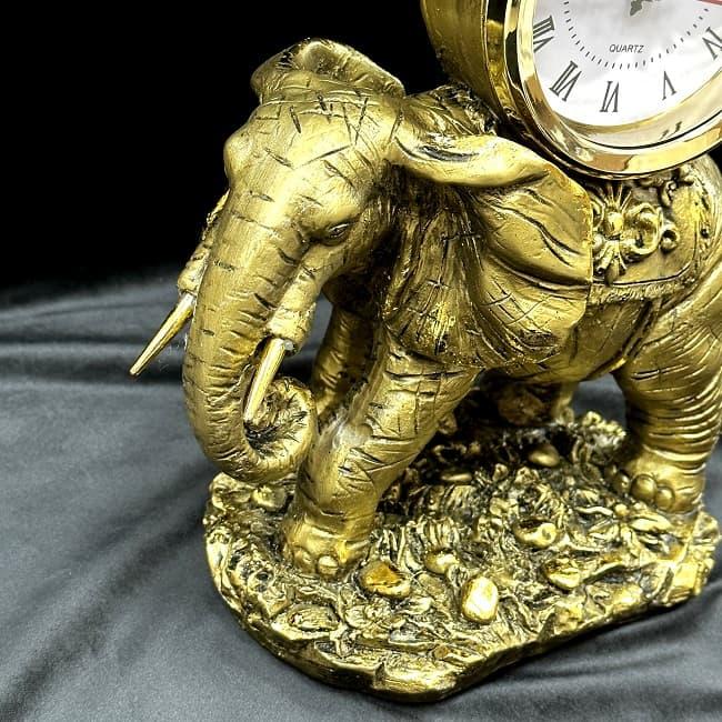 Настольные часы статуэтка «Слон на камне» цвет: золото H-31 см - фото 5 - id-p194153265
