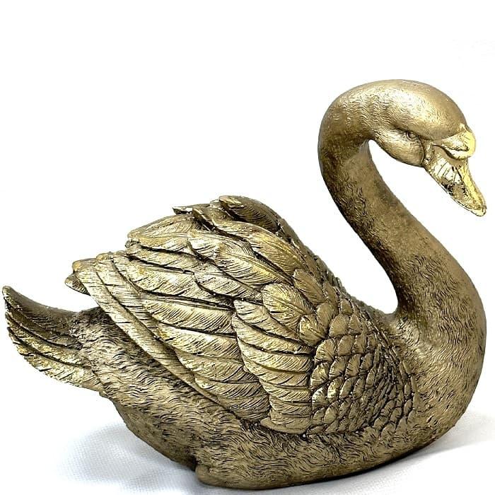 Фигура из полистоуна «Золотой лебедь» - фото 2 - id-p194153272