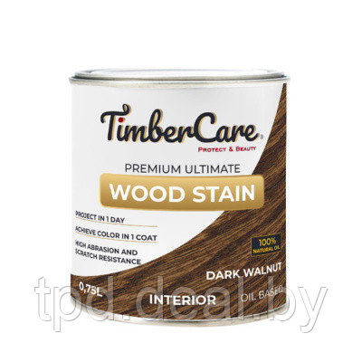 ТОНИРУЮЩЕЕ МАСЛО ВЫСОКОЙ ПРОЧНОСТИ TimberCare Wood Stain, цвет Темный орех , 0,2 л - фото 1 - id-p194154711