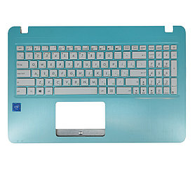 Верхняя часть корпуса (Palmrest) Asus VivoBook X540, бирюзовый с белой клавиатурой, RU (с разбора)