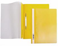 Папка -скоросшиватель А4ф 140/180мкм желтая пластиковая прозрачный верх