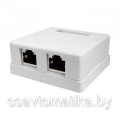 Розетка настенная RJ-45, 8P8C, Cat.5e, 2 порта, FTP (10-0308)