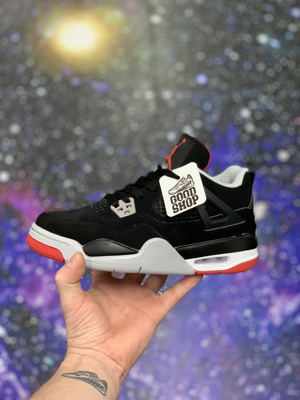 Кроссовки Air Jordan 4 Retro Black Grey Red