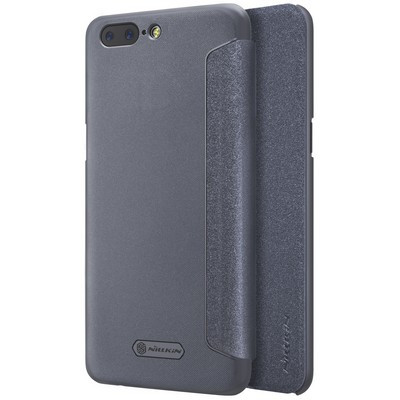 Полиуретановый чехол книга Nillkin Sparkle Leather Case Black для OnePlus 5 - фото 4 - id-p194177446