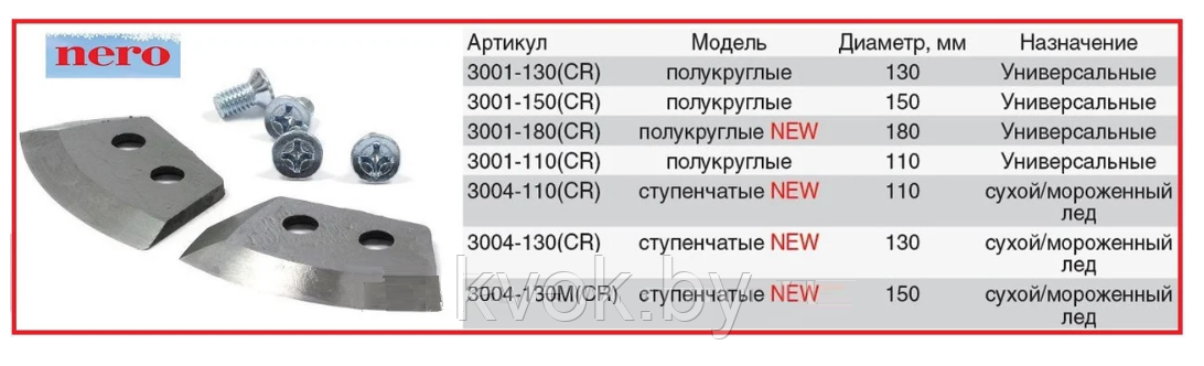 Ножи для ледобура NERO 150 мм. полукруглые (правое вращение) - фото 2 - id-p194178804
