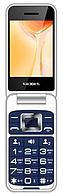 Телефон раскладушка кнопочный сотовый TEXET TM-B419 синий мобильный раскладной