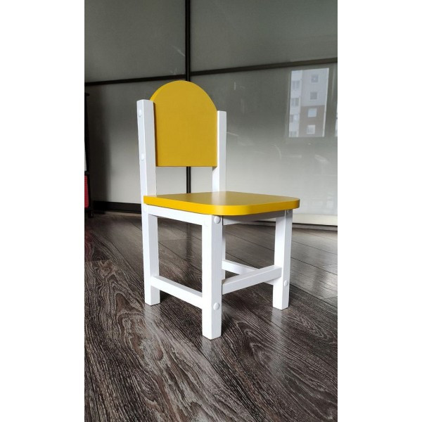 Детский стульчик для игр и занятий «Ромашка» арт. SDLR-27. Высота до сиденья 27 см. Цвет жёлтый с белым. - фото 1 - id-p194182530