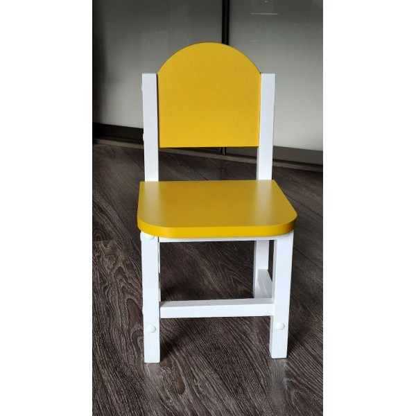 Детский стульчик для игр и занятий «Ромашка» арт. SDLR-27. Высота до сиденья 27 см. Цвет жёлтый с белым. - фото 2 - id-p194182530