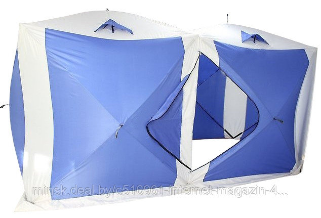 Палатка для зимней рыбалки TRAVELTOP двойная (200x400x215 см) Синяя - фото 1 - id-p194182558